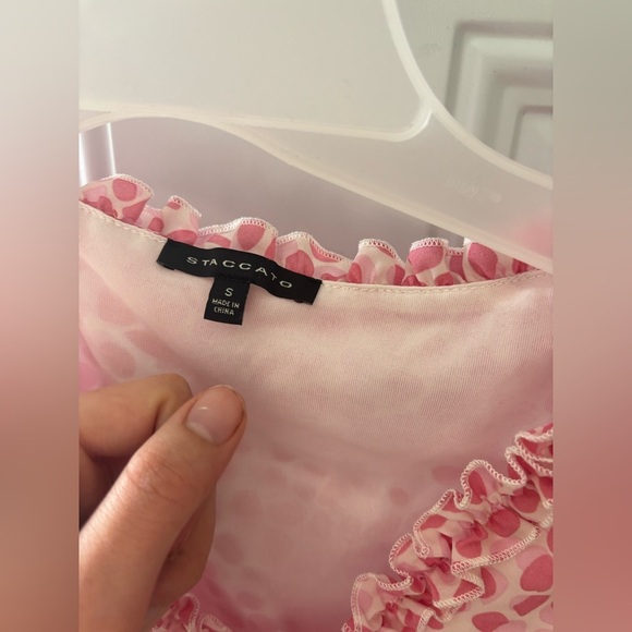 Staccato Tank Top Leopard Print Size Small With Ruffle - Picture 3 of 4